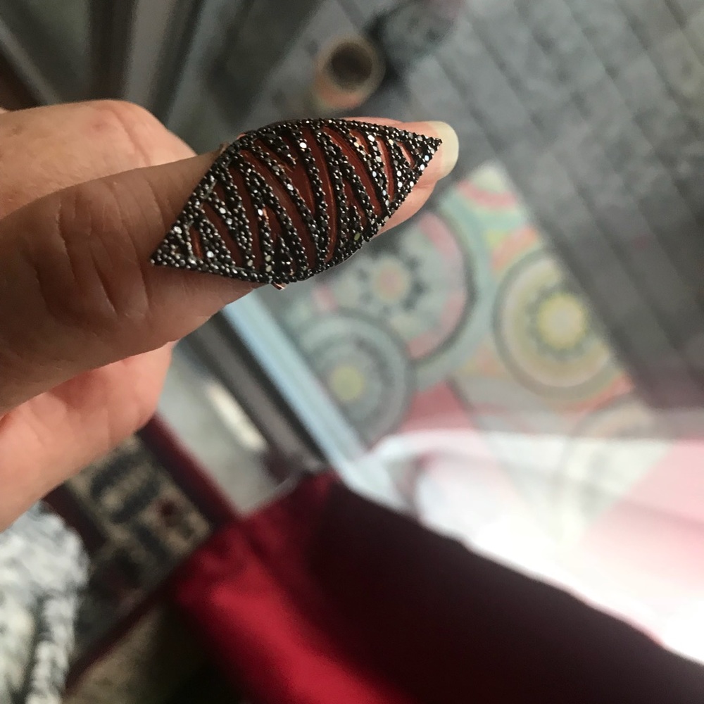 AWESOME ROSE GOLD SMOKY TOPAZ RING - Picture 1 of 5